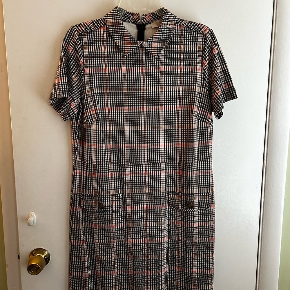Loft Plaid Short Sleeve Dress